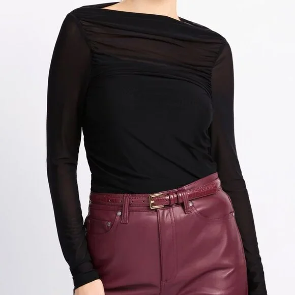 Beautiful Ruched Mesh Top - Picture 1 of 4